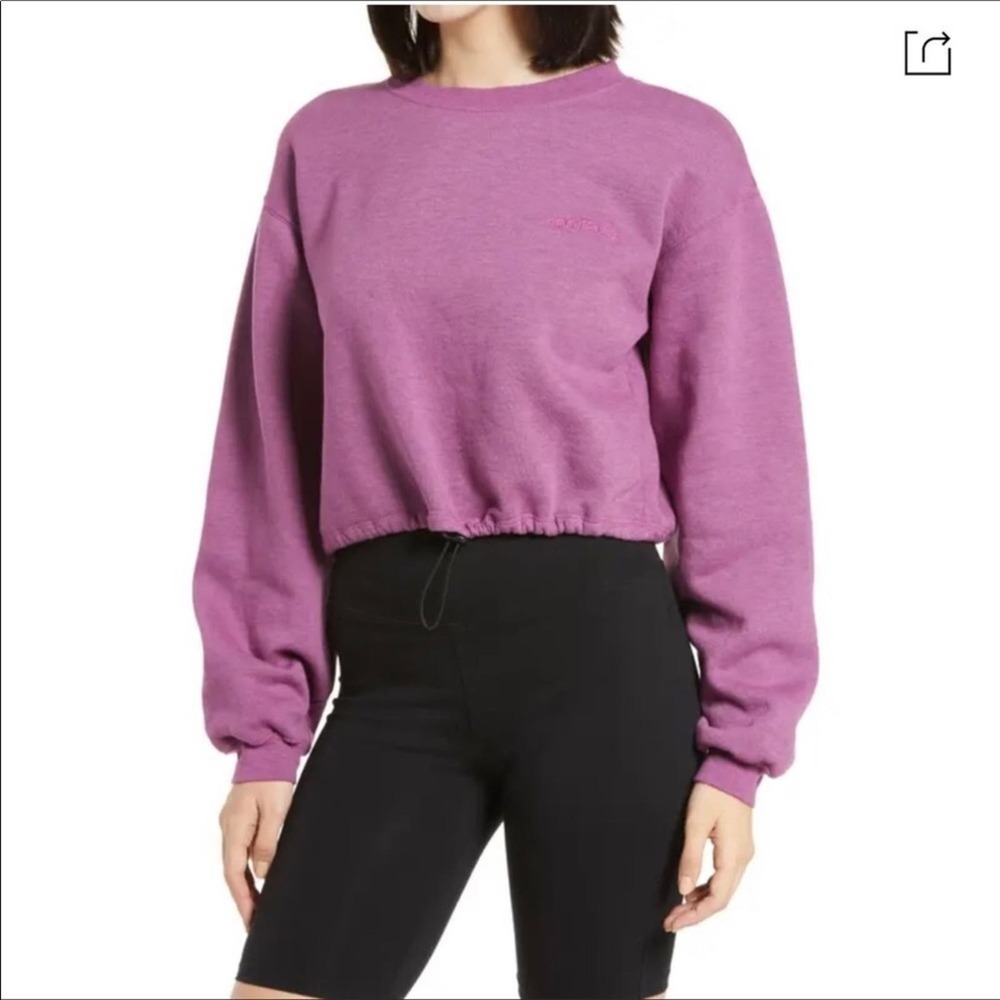 BDG Urban Outfitters Bubble Hem Long Sleeve Drawstring Top Shirt Tee Cozy Lounge